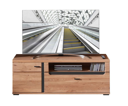 Sonos II TV-Unterschrank Altesche Bianco Massiv / Mattschwarz