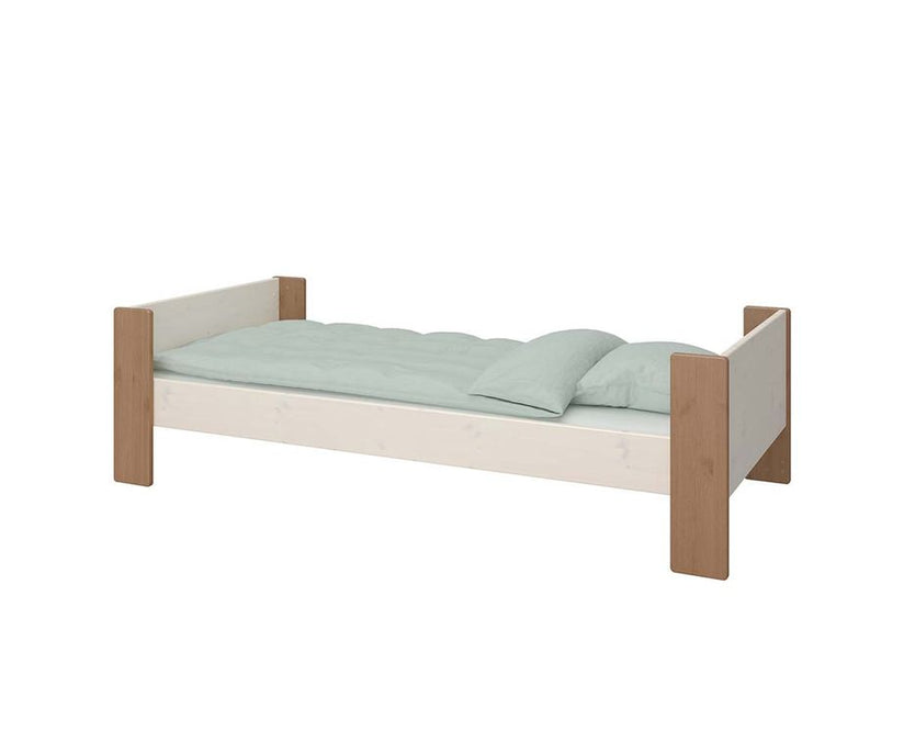 For Kids Bett / Einzelbett 90 x 200 cm White Wash / Stone - Froschkönig24