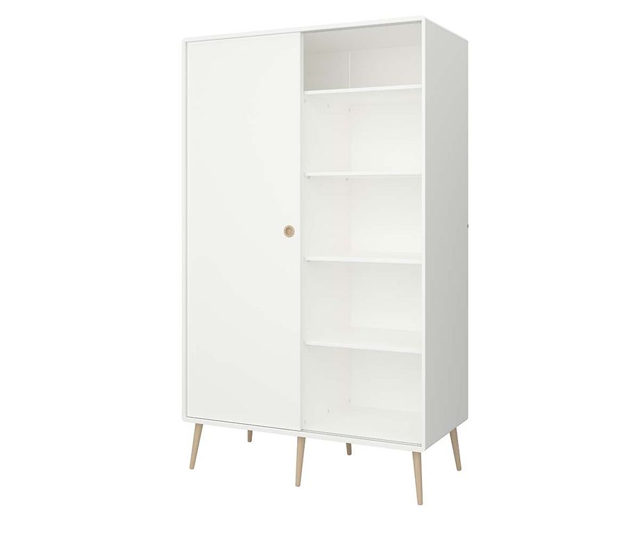 Soft Line Garderobenschrank mit 2 Schiebetüren Weiss - Froschkönig24