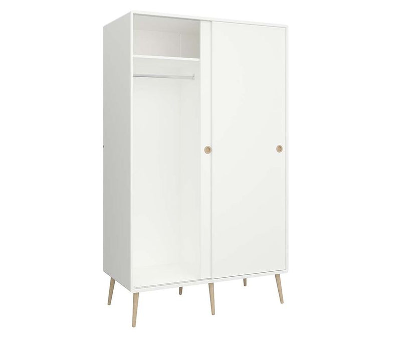 Soft Line Garderobenschrank mit 2 Schiebetüren Weiss - Froschkönig24