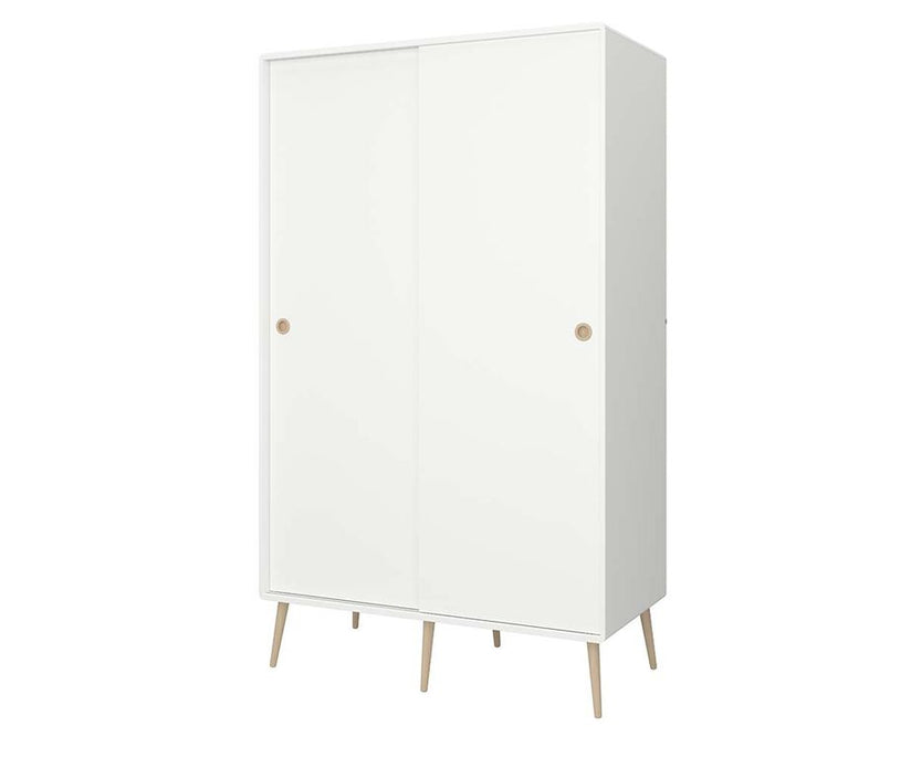 Soft Line Garderobenschrank mit 2 Schiebetüren Weiss - Froschkönig24