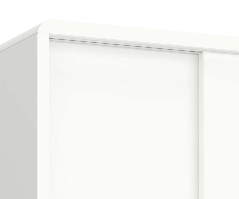 Soft Line Garderobenschrank mit 2 Schiebetüren Weiss - Froschkönig24