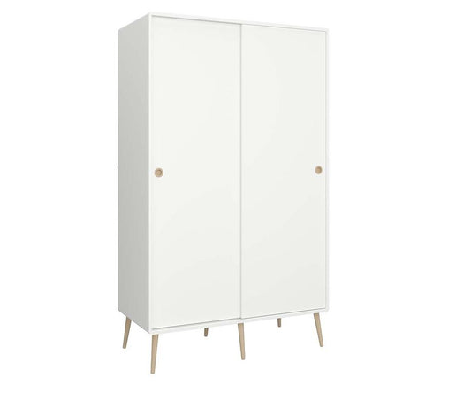 Soft Line Garderobenschrank mit 2 Schiebetüren Weiss - Froschkönig24