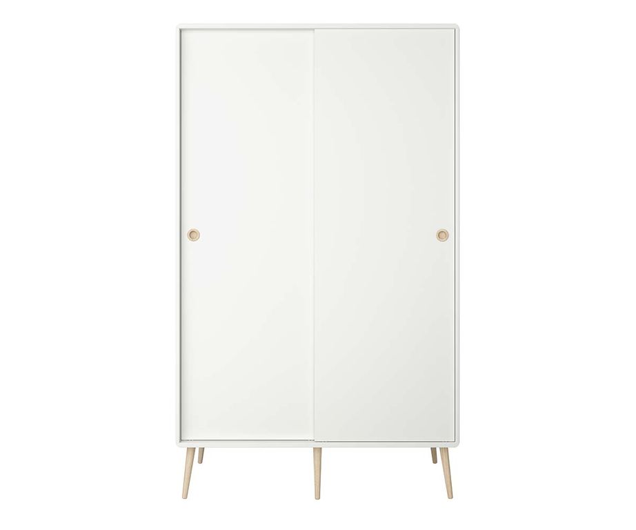 Soft Line Garderobenschrank mit 2 Schiebetüren Weiss - Froschkönig24