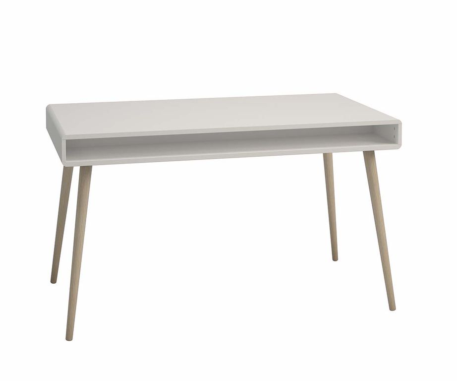 Soft Line Schreibtisch / Computertisch 130 cm Weiss - Froschkönig24