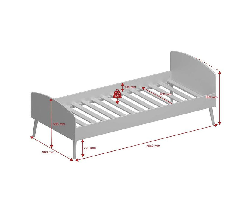 Soft Line Bett 90 x 200 cm Weiss - Froschkönig24