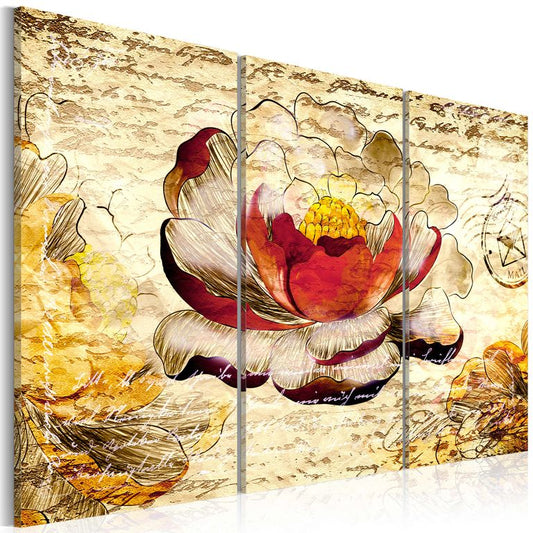 Wandbild - Blume im Retro Stil