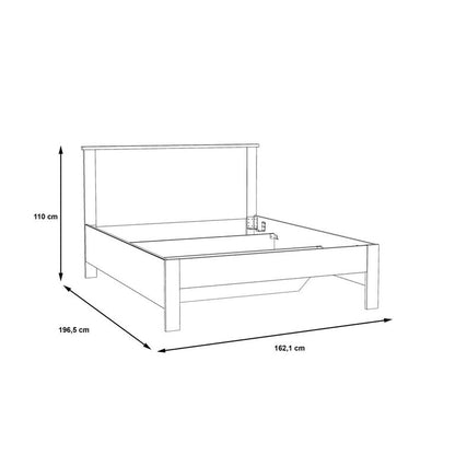 KAUNAS Bettgestell 154 x 192 cm Pinie Weiß / Eiche Antik