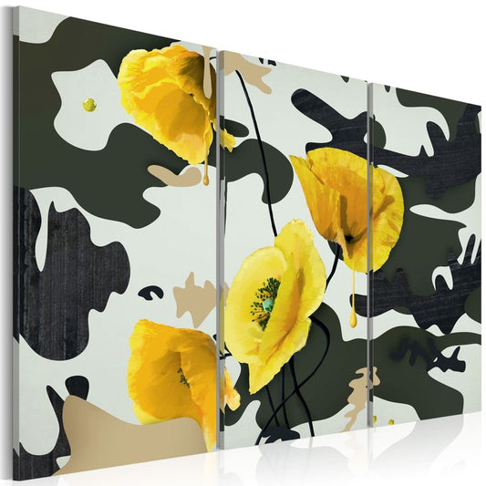 Wandbild - Gemalt mit Mohnblumen - Triptychon