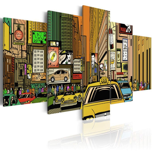 Wandbild - Straßen von NYC im Comic