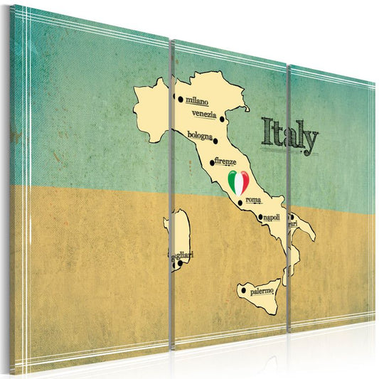 Wandbild - Das Herz Italiens - Triptychon