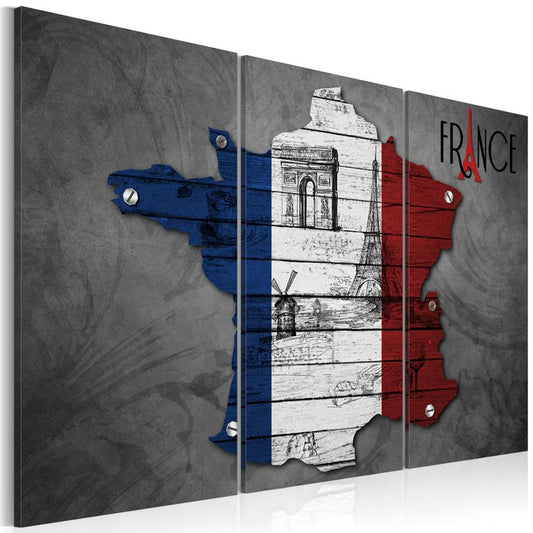 Wandbild - Symbole von Frankreich - Triptychon