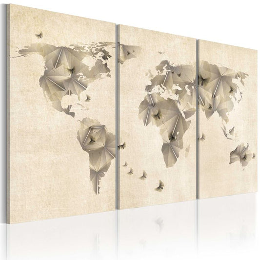 Wandbild - Atlas der Schmetterlinge - Triptychon