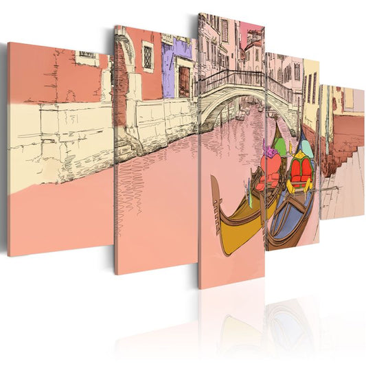 Wandbild - Romantic gondolas - 5 pieces