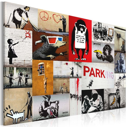 Wandbild - Banksy - Collage