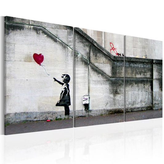 Wandbild - Hoffnung gibt es immer (Banksy) - Triptychon