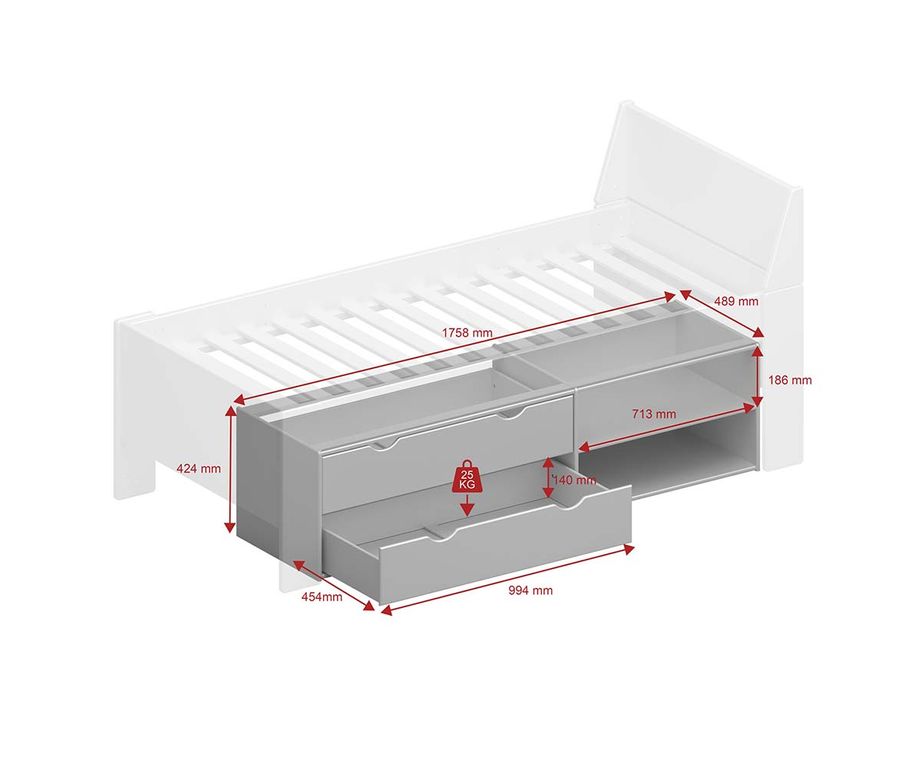 Steens for Kids Kinderschrank mit 4 Ablagefächer White Wash