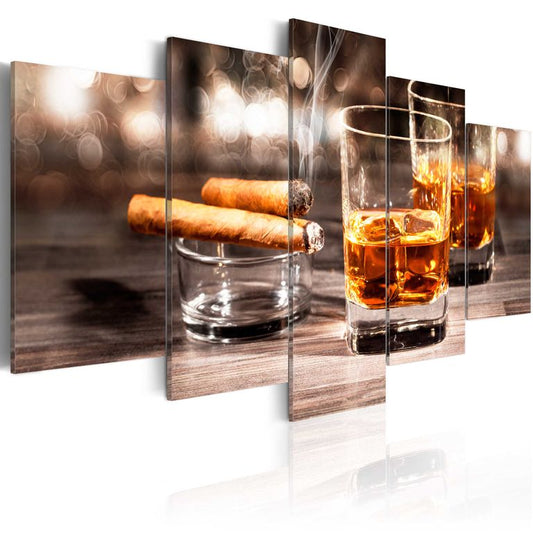 Wandbild - Cigar and whiskey