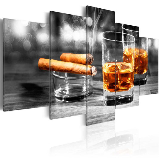 Wandbild - Cigars and whiskey