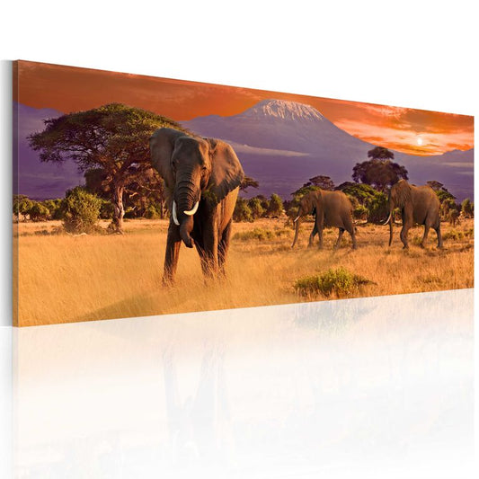 Wandbild - March of african elephants