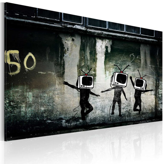 Wandbild - Tanz der Fernsehköpfe (Banksy) 60x40 cm