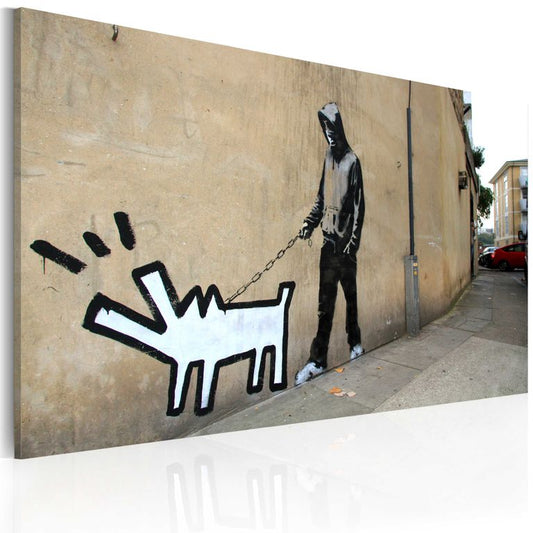 Wandbild - Bellender Hund (Banksy) 60x40 cm