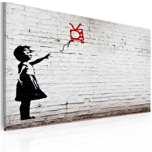 Wandbild - Mädchen mit Fernseher (Banksy) 60x40 cm