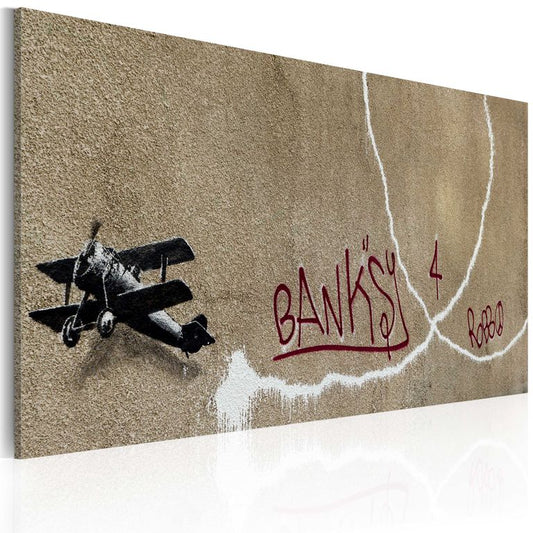 Wandbild - Flugzeug der Liebe (Banksy) 60x40 cm