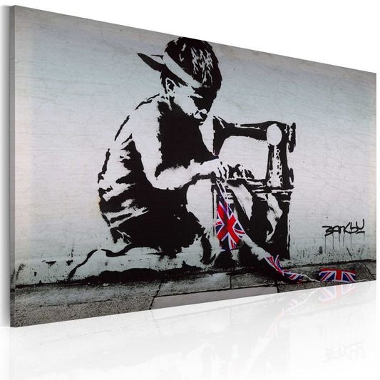 Wandbild - Union Jack Kid (Banksy) 60x40 cm