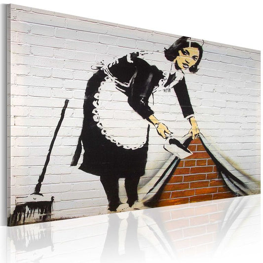 Wandbild - Putzfrau (Banksy) 60x40 cm