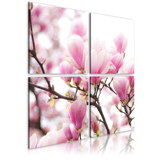 Wandbild - Blühender Magnolienbaum