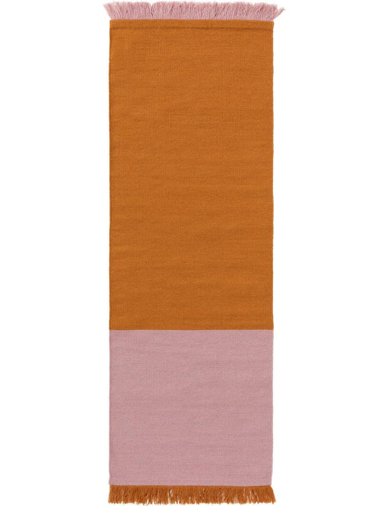 Wollteppich / Läufer Blok 70x200 cm Gelbe Rosa