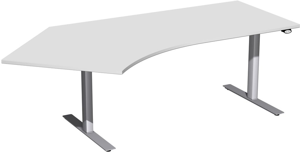 Elektro Flex Motor Freiformtisch 135°, elektrisch höhenverstellbar, 216,6 x 113 cm, verschiedene Farben - Froschkönig24