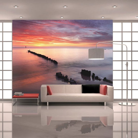 Fototapete - Sonnenaufgang an der Ostsee 450x270 cm