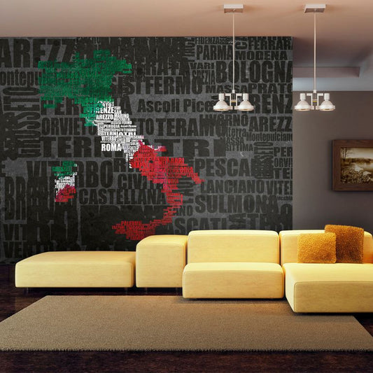 Fototapete - Text map of Italy 450x270 cm