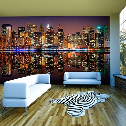 XXL Tapete - Gold reflections - NYC 550x270 cm