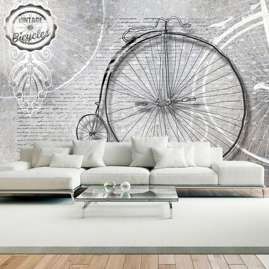 Fototapete - Vintage bicycles - black and white