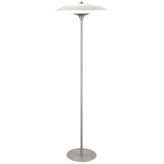 BARONI Stehlampe Ø46cm Opal-Aluminium