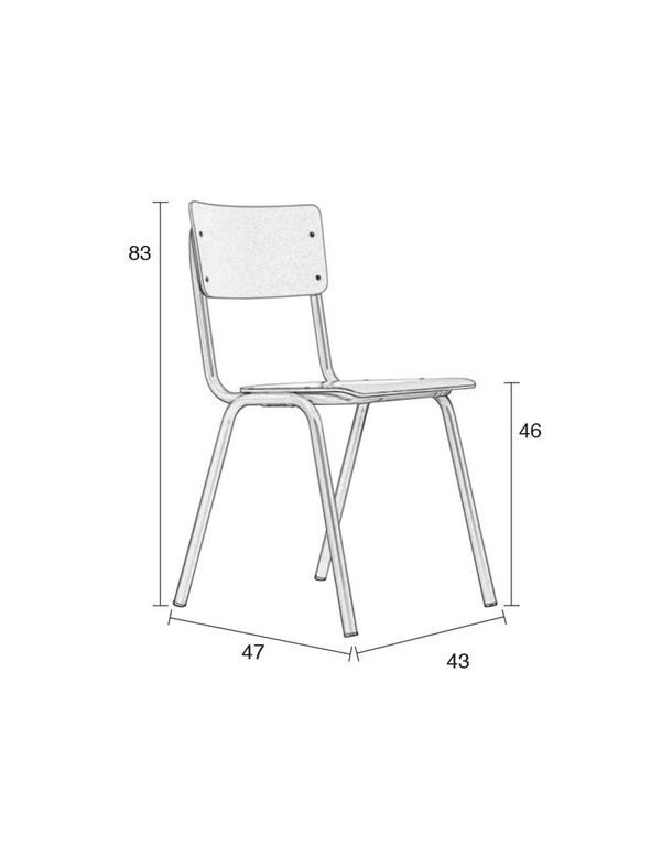 Back to School 4-er Set Stühle mit HPL-Deckschicht Grau