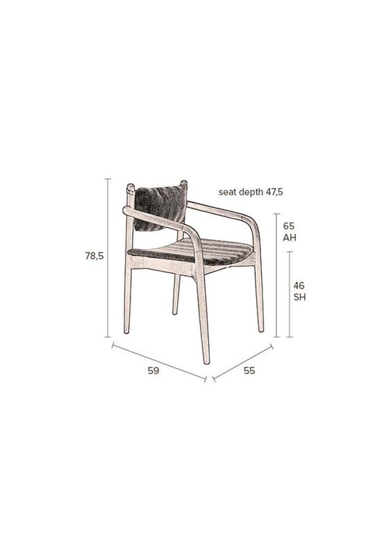 Torrance Armlehnstuhl Weiß / Braun