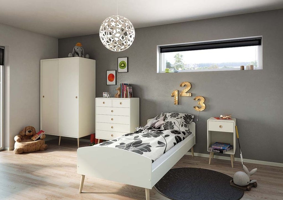 Soft Line Garderobenschrank mit 2 Schiebetüren Weiss - Froschkönig24