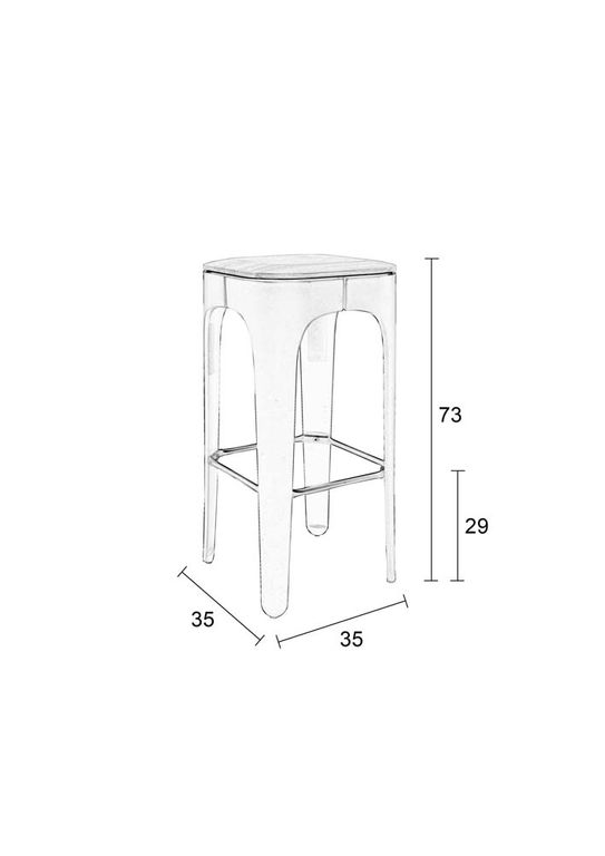 Up-High Barhocker Esche massiv Dunkelgrau