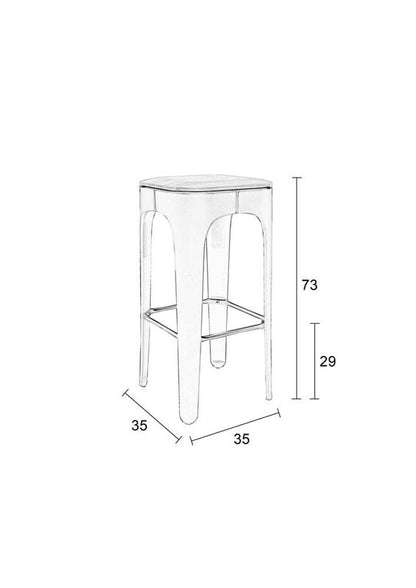 Up-High Barhocker Esche massiv Dunkelgrau