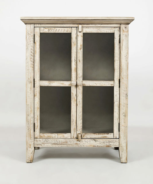 Avola Massivholz Highboard Shabby-Chic Creme