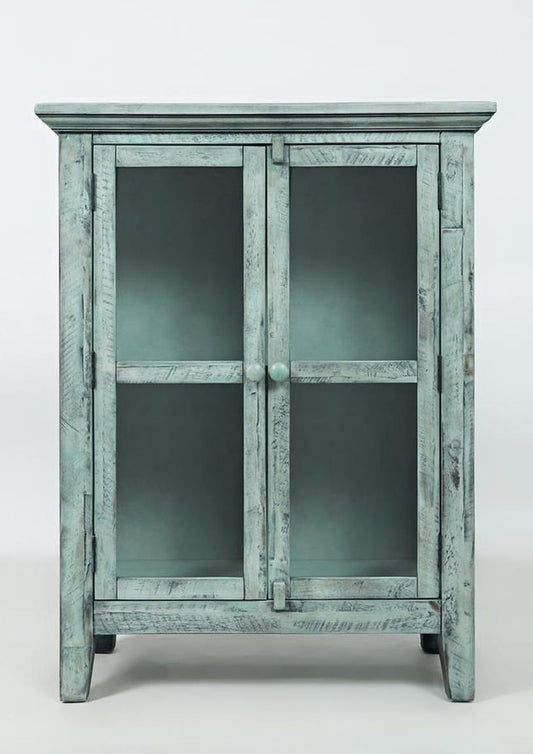 Avola Massivholz Highboard Shabby-Chic Akazie Mint