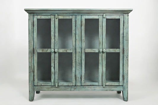 Avola Massivholz Sideboard Groß 122 cm Shabby-Chic Akazie Mint