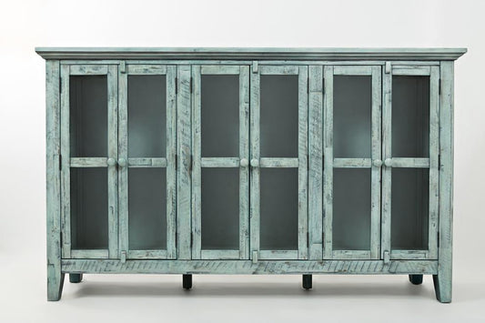 Avola Massivholz Sideboard Groß 178 cm Shabby-Chic Akazie Mint