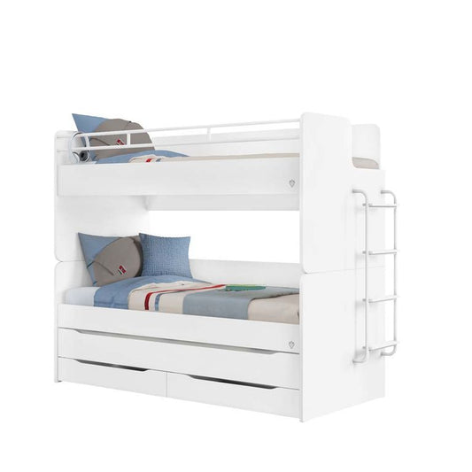 Cilek Studio Bunk Bed Hochbett 90 x 200 cm (BxT) mit Leiter Weiß