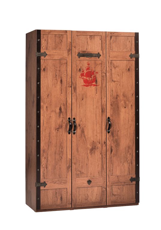 Cilek PIRATE Kleiderschrank Kinderkleiderschrank Schrank Braun - Froschkönig24