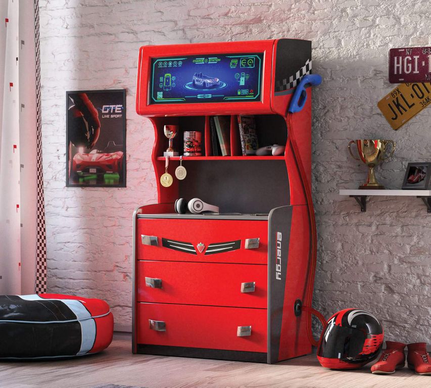 Cilek CHAMPION RACER Kommode Schrank Anrichte Rot - Froschkönig24